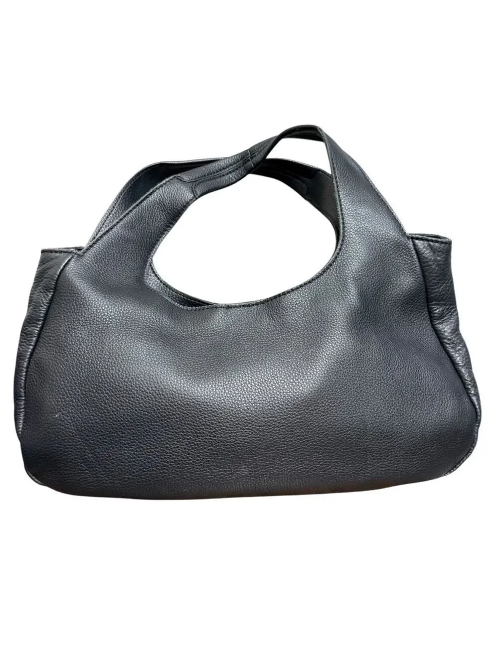 The Sak Rylan Black Leather Shoulder Bag – Pebbled Leather, Zip & Magnetic Closu